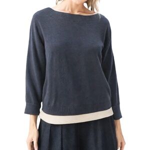 Club Monaco Cashmere Blend Boatneck Sweater in Navy Blue Size XS